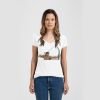 Ladies Slim Fit V Neck Poly-Rich Tee Thumbnail