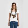 Ladies Slim Fit V Neck Poly-Rich Tee Thumbnail