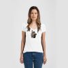 Ladies Slim Fit V Neck Poly-Rich Tee Thumbnail