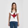 Ladies Slim Fit V Neck Poly-Rich Tee Thumbnail