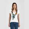 Ladies Slim Fit V Neck Poly-Rich Tee Thumbnail