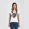 Ladies Slim Fit V Neck Poly-Rich Tee Thumbnail