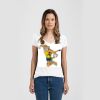 Ladies Slim Fit V Neck Poly-Rich Tee Thumbnail