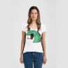 Ladies Slim Fit V Neck Poly-Rich Tee Thumbnail