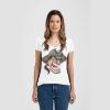 Ladies Slim Fit V Neck Poly-Rich Tee Thumbnail