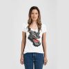 Ladies Slim Fit V Neck Poly-Rich Tee Thumbnail