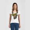 Ladies Slim Fit V Neck Poly-Rich Tee Thumbnail