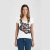 Ladies Slim Fit V Neck Poly-Rich Tee Thumbnail