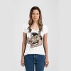 Ladies Slim Fit V Neck Poly-Rich Tee Thumbnail