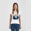 Ladies Slim Fit V Neck Poly-Rich Tee Thumbnail