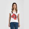 Ladies Slim Fit V Neck Poly-Rich Tee Thumbnail