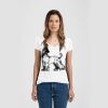 Ladies Slim Fit V Neck Poly-Rich Tee Thumbnail