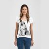 Ladies Slim Fit V Neck Poly-Rich Tee Thumbnail