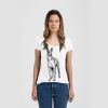 Ladies Slim Fit V Neck Poly-Rich Tee Thumbnail