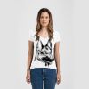 Ladies Slim Fit V Neck Poly-Rich Tee Thumbnail