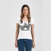 Ladies Slim Fit V Neck Poly-Rich Tee Thumbnail