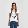 Ladies Slim Fit V Neck Poly-Rich Tee Thumbnail