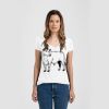 Ladies Slim Fit V Neck Poly-Rich Tee Thumbnail