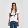 Ladies Slim Fit V Neck Poly-Rich Tee Thumbnail