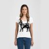 Ladies Slim Fit V Neck Poly-Rich Tee Thumbnail