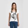 Ladies Slim Fit V Neck Poly-Rich Tee Thumbnail