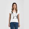 Ladies Slim Fit V Neck Poly-Rich Tee Thumbnail