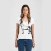 Ladies Slim Fit V Neck Poly-Rich Tee Thumbnail