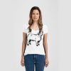 Ladies Slim Fit V Neck Poly-Rich Tee Thumbnail