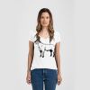 Ladies Slim Fit V Neck Poly-Rich Tee Thumbnail