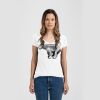 Ladies Slim Fit V Neck Poly-Rich Tee Thumbnail