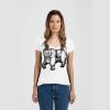 Ladies Slim Fit V Neck Poly-Rich Tee Thumbnail