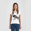 Ladies Slim Fit V Neck Poly-Rich Tee Thumbnail