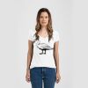 Ladies Slim Fit V Neck Poly-Rich Tee Thumbnail