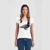 Ladies Slim Fit V Neck Poly-Rich Tee Thumbnail
