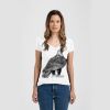 Ladies Slim Fit V Neck Poly-Rich Tee Thumbnail