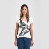 Ladies Slim Fit V Neck Poly-Rich Tee Thumbnail