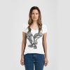 Ladies Slim Fit V Neck Poly-Rich Tee Thumbnail