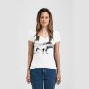 Ladies Slim Fit V Neck Poly-Rich Tee Thumbnail