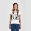 Ladies Slim Fit V Neck Poly-Rich Tee Thumbnail