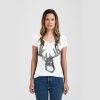 Ladies Slim Fit V Neck Poly-Rich Tee Thumbnail