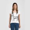 Ladies Slim Fit V Neck Poly-Rich Tee Thumbnail