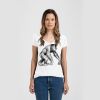 Ladies Slim Fit V Neck Poly-Rich Tee Thumbnail