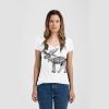 Ladies Slim Fit V Neck Poly-Rich Tee Thumbnail
