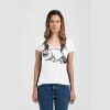 Ladies Slim Fit V Neck Poly-Rich Tee Thumbnail