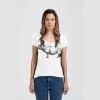 Ladies Slim Fit V Neck Poly-Rich Tee Thumbnail