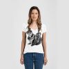 Ladies Slim Fit V Neck Poly-Rich Tee Thumbnail