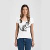 Ladies Slim Fit V Neck Poly-Rich Tee Thumbnail