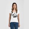Ladies Slim Fit V Neck Poly-Rich Tee Thumbnail