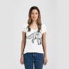 Ladies Slim Fit V Neck Poly-Rich Tee Thumbnail
