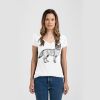 Ladies Slim Fit V Neck Poly-Rich Tee Thumbnail